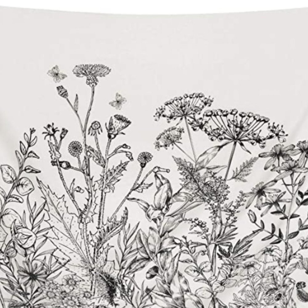 Herbs Plant Wild Flowers Tapestry Wall Hanging Floral Plants Tapestry